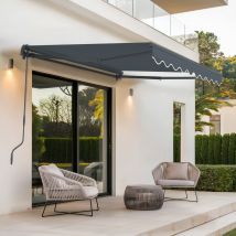 Store Banne Monobloc Vecchio 2,5m X 2m - Toile Premium 320g/m2 Gris - Bricoman