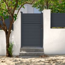 Portillon 1m Carpatia H.160cm Aluminium Gris - Bricoman