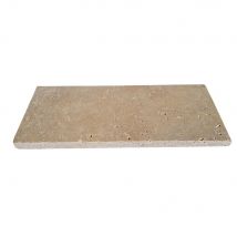 Margelle Travertin Beige Mix 1er Choix 61x40.6x3cm Bord Droit - Bricoman
