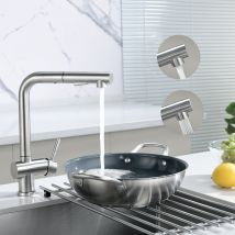 Cecipa Max Mitigeur Cuisine Avec Douchette Extractible, Mitigeur À 2 Modes De Pulvérisat, Mitigeur Evier Avec Barboteur Démotable, Brossé,eu Modèle - 