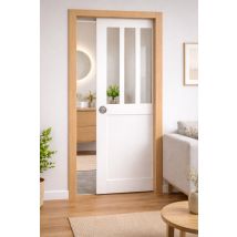 Porte Coulissante Atelier Blanc H204 X L83 Cm, Galandage, Kit De Finition Gd Menuiseries - Tecnomat