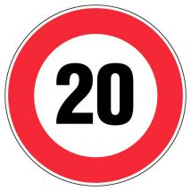 Panneau Vitesse Limitée À 20 Km/h - Rigide Ø450mm - 4080185 - Bricoman