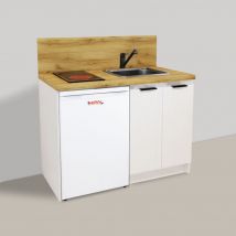 Pack Complet Kitchenette Blanche 120cm + Electro - Bricoman