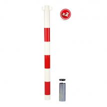 Kit De 2 Poteaux Acier Rouge/blanc Avec Manchon - 2223546 - Bricoman