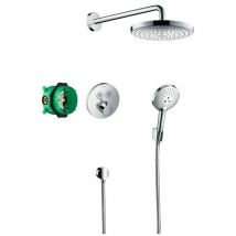 Colonne De Douche Thermostatique Encastrée Hansgrohe Showerselect S Chromé + Douche De Tête Hansgrohe Raindance Select S - Bricoman