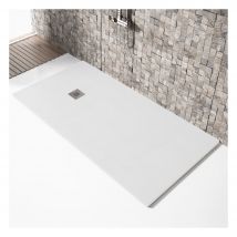 Receveur De Douche 100x130cm Extra Plat Madison En Résine Surface Ardoisée Blanc - Bricoman