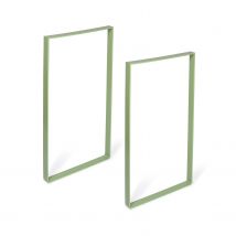 Rei | Lot De 2 Pieds Pour Tables | 385 X 40 X 710 Mm | Fabriqué En Acier | Fini Vert Aigue-marine | Fixation Par Vis | Supporte Jusqu'à 150 Kg - 