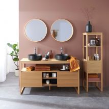 Meuble Double 140cm + Vasque +miroir+colonne Atoll - Bricoman