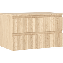 Mexen Rivel Armoire De Salle De Bains Sous-lavabo 80 Cm Avec Plateau, 2 Tiroirs, Cannelée , Chêne - 91a20-08047-2-bffc81 - Bricoman