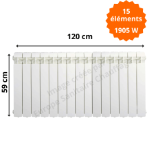 Radiateur Aluminium Horizontal H.59 X 120 Cm Vox 500 Deville 1905 W - Tecnomat