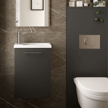 Meuble Lave Mains Gris Mat + Miroir - Bricoman