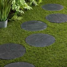 Pas Japonais Rond En Ardoise Diamètre 40 Cm Ep. ±2-3 Cm (à L'Unité) - Ro'ma Nature - Bricoman