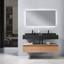 Meuble Salle De Bain Double Vasque Rosa 120 Cm + Miroir - Bricoman