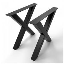 Jeu De 2 Pieds De Table En "croix" Couleur Noir - Bricoman