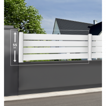 Module De Clôture Pvc Blanc Ajouré H 55 X L 150 Cm Ajourage Horizontal - Bricoman