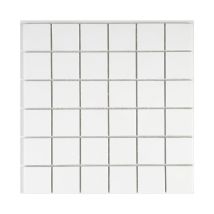 Mosaique Solid Surface Lisse - 5 X 5 Cm - Plaque 30 X 30 Cm - Blanc Lisse - Bricoman
