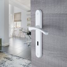 2 Poignées De Porte Eva Entrée De Clé, Aluminium Entraxe 195 Mm, Chambre - Bricoman