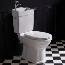 Wc Rétro Avec Lave Mains Et Abattant Blanc - Bricoman