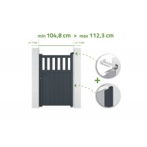 Portillon Ajustable En Largeur 1m Santis H.160cm Alu Gris - Bricoman