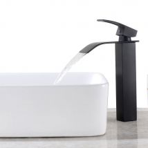 Auralum Max Mitigeur De Lavabo Noir Xl Robinet De Lavabo En Cascade Robinet Pour Salle De Bain Mitigeur De Lavabo Et Vasque - Bricoman