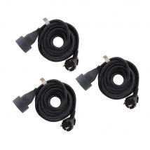 Lot De 3 Prolongateurs 16a Ho5vv-f 3g1,5mm² - Noir 3m - Zenitech - Bricoman