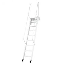 Echelle Rabattable Acier Blanche - Hauteur Sol À Sol 2.15 À 2.30m - Largeur 40cm - Marches Métal - Sopalco/b225 - Bricoman