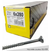 Boite De 100 Vis À Tête Fraisée 6 X 280, Empreinte Torx, Nouvelle Finition Silver - Bricoman
