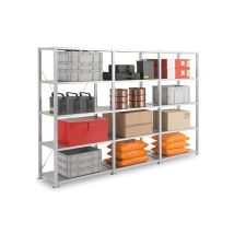 Rayonnage D'Atelier 5 Niveaux - Module De Départ - 2000x1250x400mm - Charge Max 150kg/niveau - Rayatl/gal/1240/d - Tecnomat