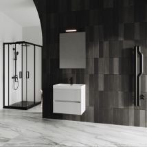 Meuble De Salle De Bains Cannelé Blanc Mat 60cm | Cortina - Bricoman