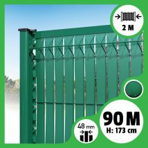 Kit 90m Occultation Lattes Aluminium Pour Panneau Rigide Maille 55 - H 1m73 X 2m Vert - Bricoman
