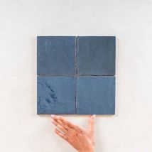 Carrelage Effet Zellige Bleu Nuit La Riviera 13,2x13,2 Blue Reef - Bricoman