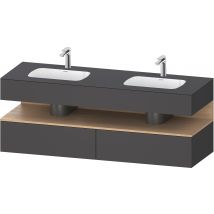 Duravit Qatego Lavabo Encastré Avec Meuble Sous-lavabo En Console, 1600x550x600mm, Niche En Chêne Naturel, Lavabo Double, Qa4797030490000, Farbe: - 