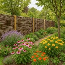 Clôture Bois En Noisetier Tressé - 100% Naturel - Poteaux Non Inclus - Hauteur 180 X Largeur 120 Cm - Bricoman