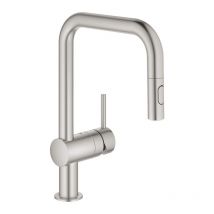 Grohe Minta Mitigeur Monocommande D'Évier Avec Douchette Extractible 2 Jets, Supersteel (32322dc2) - Bricoman