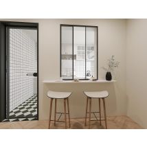 Verrière Coulissante En Aluminium Thermolaqué Noir 90 X 130 Cm - Ravena - Bricoman