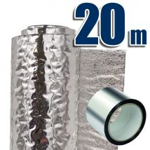 Isolation Thermique Réfléchissante Sols (30m² : 20m X 1,5m + 45m De Ruban). Pour Le Chauffage Au Sol Et Revêtements. 100 % Aluminium Et Polyéthylène -
