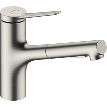 Hansgrohe Zesis M33 Mitigeur Monocommandé Pour Cuisine 150, Douchette Extractible, 2 Types De Jets, 74820800, Farbe: Finition En Acier Inoxydable - 