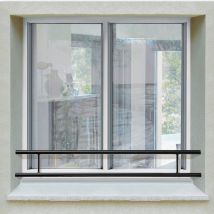 Barre D’appui 2 Lisses Pour Fenêtre 165 Cm (cote Tableau) – Acier Rond D40 Mm – Prépeinte Noir – Fixation Par Scellement - Tecnomat