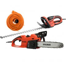 Pack - Dolmar Taille-haie Électrique 670w 65 Cm Ht6510 + Tronçonneuse Électrique 1800w 35 Cm Es39tlc + Rallonge 40m - Bricoman
