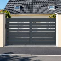 Portail Coulissant 4m Vogel H.160cm Aluminium Gris - Bricoman