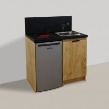 Pack Complet Kitchenette Chêne Golden 100cm + Electro - Bricoman