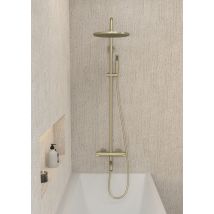 Colonne De Douche Et Bain Thermostatique Doré Brossé - Corbeau - Bricoman