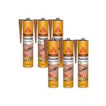 Lot De 6 Mastics Colle Souple Sika Sika Fixotuile - Terre Cuite - 300ml - Bricoman