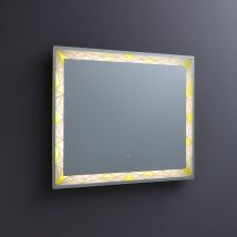 Miroir 90x70 Avec Finition Satinée Colorée Et Inserts Lumineux À Leds - Bricoman