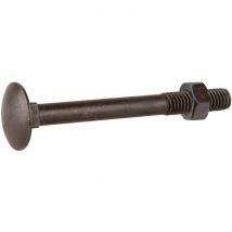 Boulon Japy - Viswood - Tête Ronde Collet Carré - Trcc - Acier Zingué - Noir - 6 X 60/22 Mm - Boîte De 100 - Bricoman