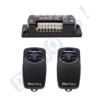 Kit Nice Flox2r + 2 Télécommandes Flo2rs - Récepteur 2 Canaux 433,92 Mhz - Rolling Code - Compatible Automatismes Nice + 1 Porte-clés Domobip -