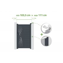 Portillon Ajustable En Largeur 1m Veleta H.180cm Alu Gris - Bricoman
