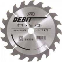 Lame Scie Circulaire Au Carbure ° 170 Mm X 2.8mm 20 Dents Alésage 16mm Scid - Bricoman