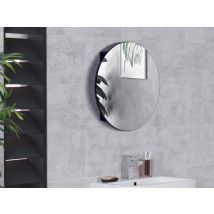 Armoire Murale De Salle De Bain Ovale Avec Miroir – Noir – Ruri - Bricoman