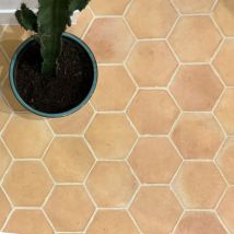 Tomettes Hexagonale Moulée Main Rosée 20x20cm Ep. 2cm - Vendu Au M² - Bricoman